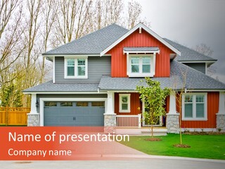 Style Suburbs Bushes PowerPoint Template