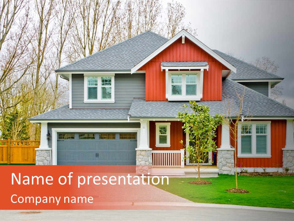 Style Suburbs Bushes PowerPoint Template