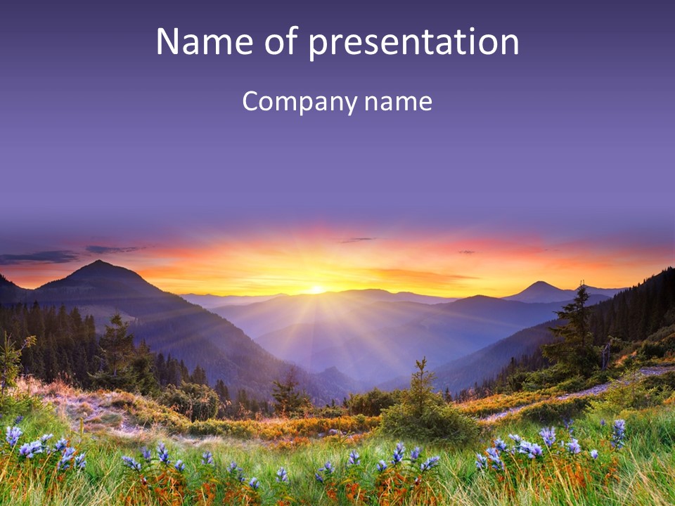 Mountain Morning Land PowerPoint Template