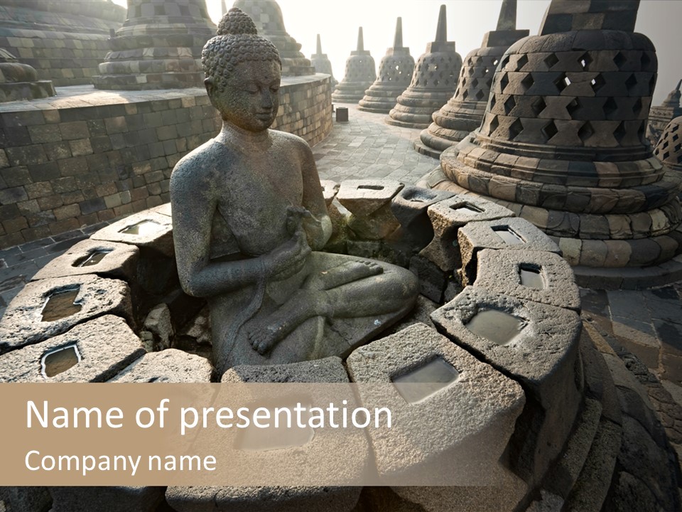 Prambanan Buddha Morning PowerPoint Template