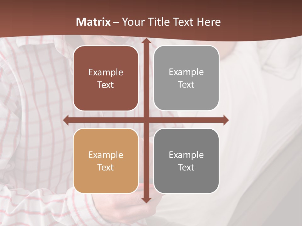 A Man Sitting On A Bed Looking At His Cell Phone PowerPoint Template