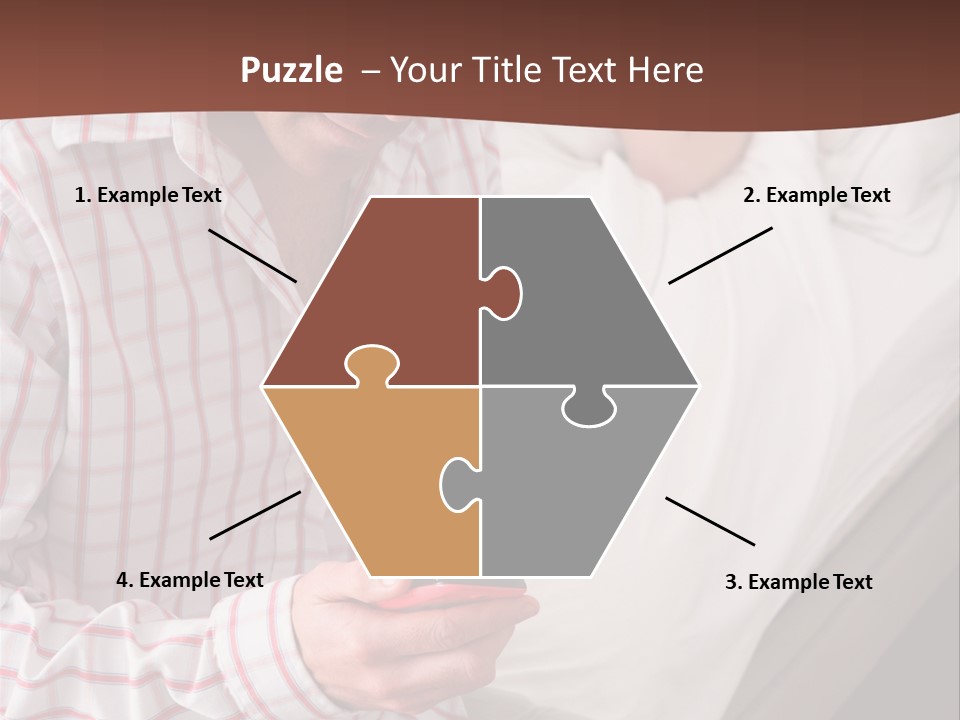 A Man Sitting On A Bed Looking At His Cell Phone PowerPoint Template