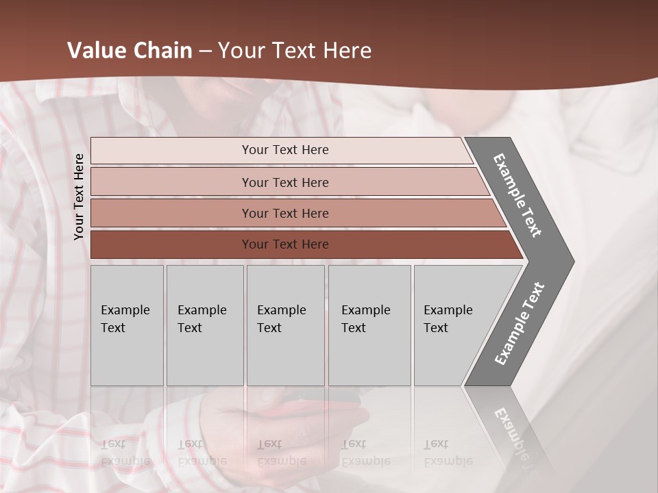 A Man Sitting On A Bed Looking At His Cell Phone PowerPoint Template