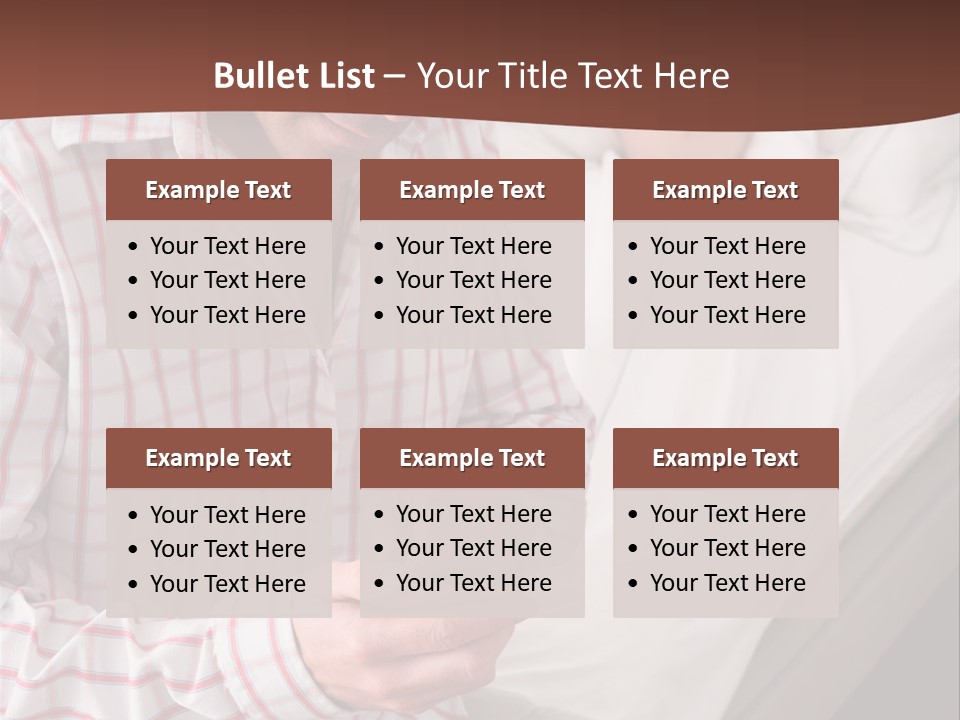 A Man Sitting On A Bed Looking At His Cell Phone PowerPoint Template