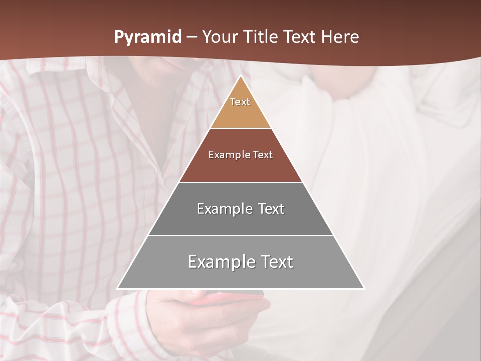 A Man Sitting On A Bed Looking At His Cell Phone PowerPoint Template