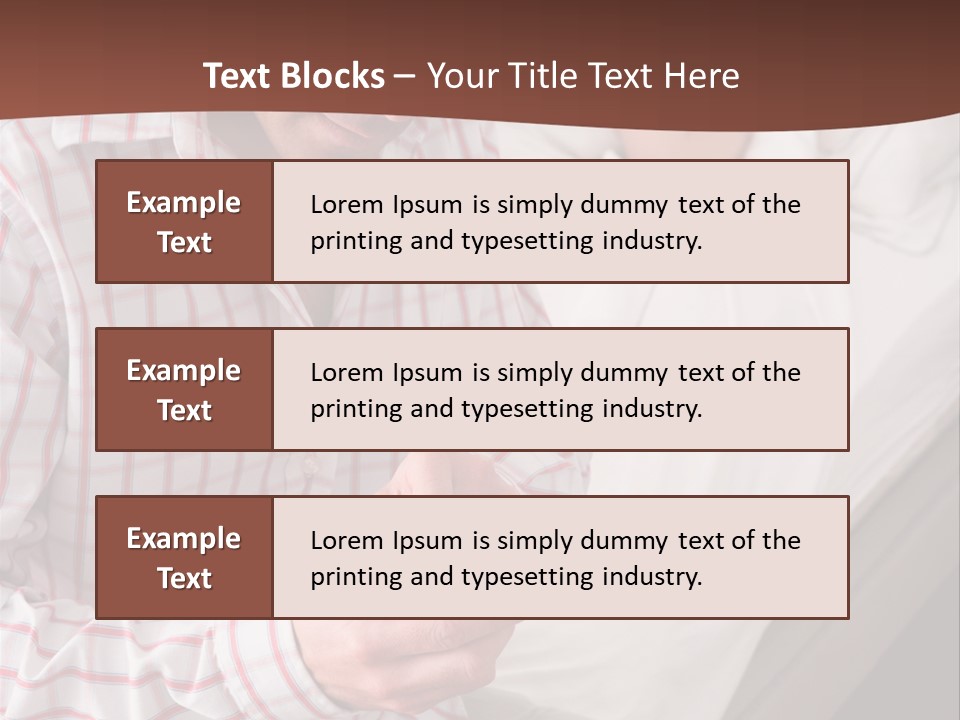A Man Sitting On A Bed Looking At His Cell Phone PowerPoint Template