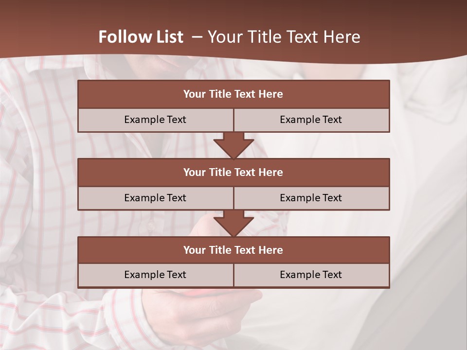 A Man Sitting On A Bed Looking At His Cell Phone PowerPoint Template