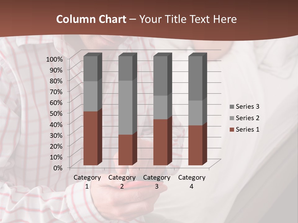 A Man Sitting On A Bed Looking At His Cell Phone PowerPoint Template