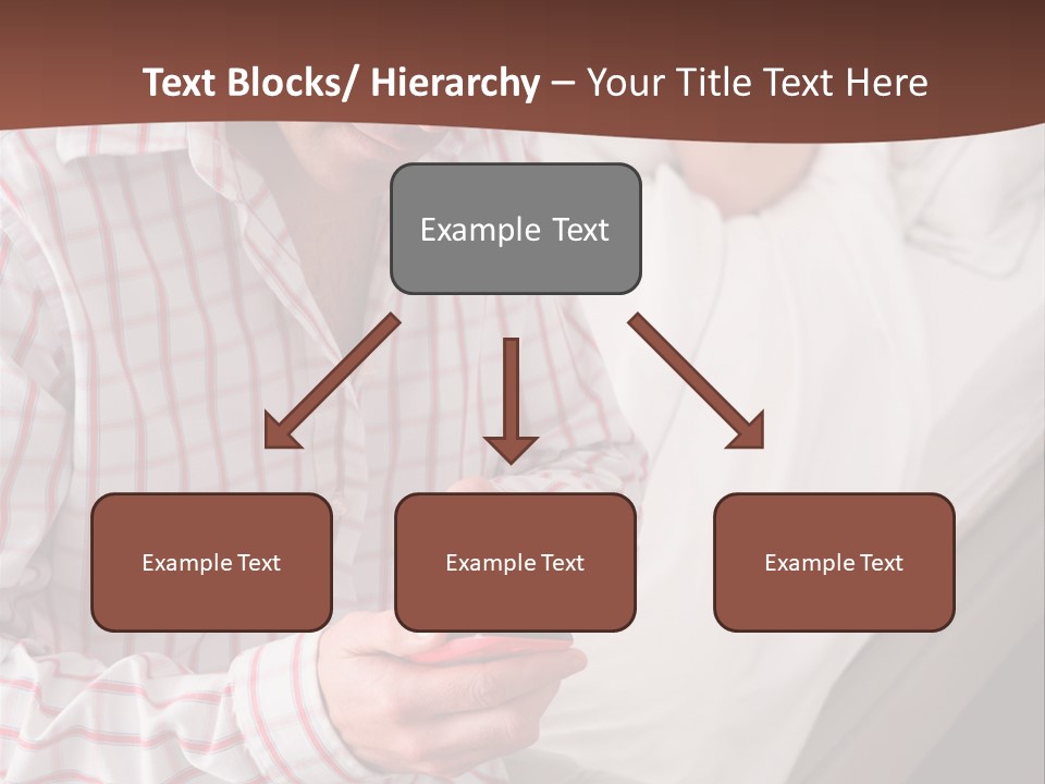 A Man Sitting On A Bed Looking At His Cell Phone PowerPoint Template