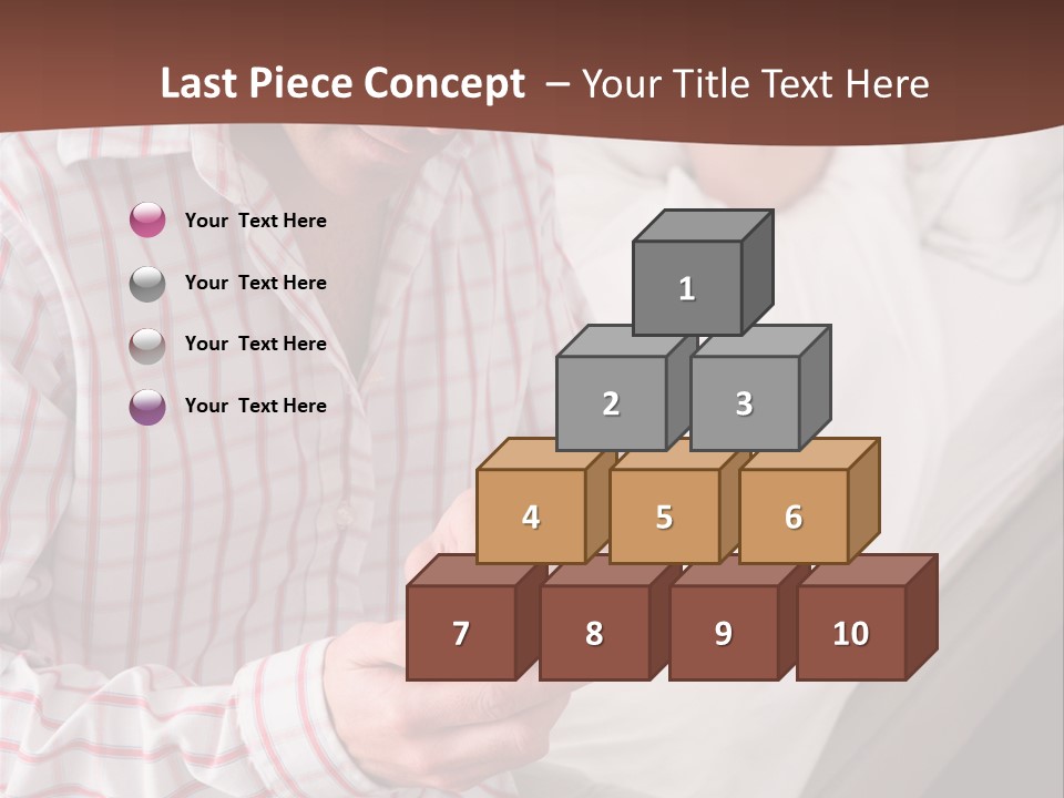 A Man Sitting On A Bed Looking At His Cell Phone PowerPoint Template