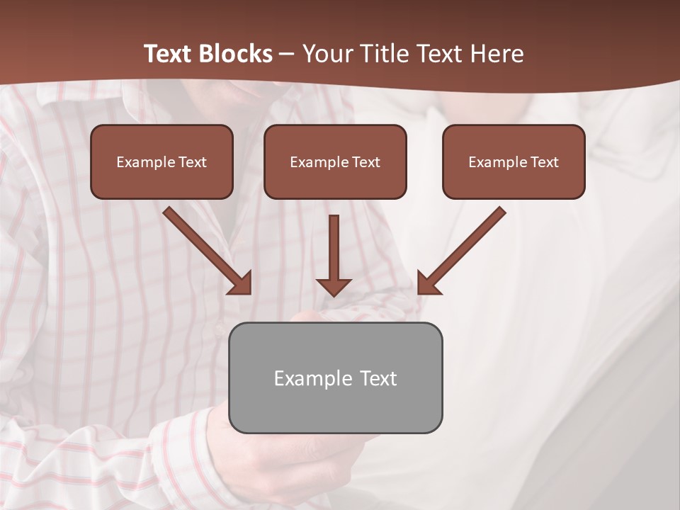 A Man Sitting On A Bed Looking At His Cell Phone PowerPoint Template
