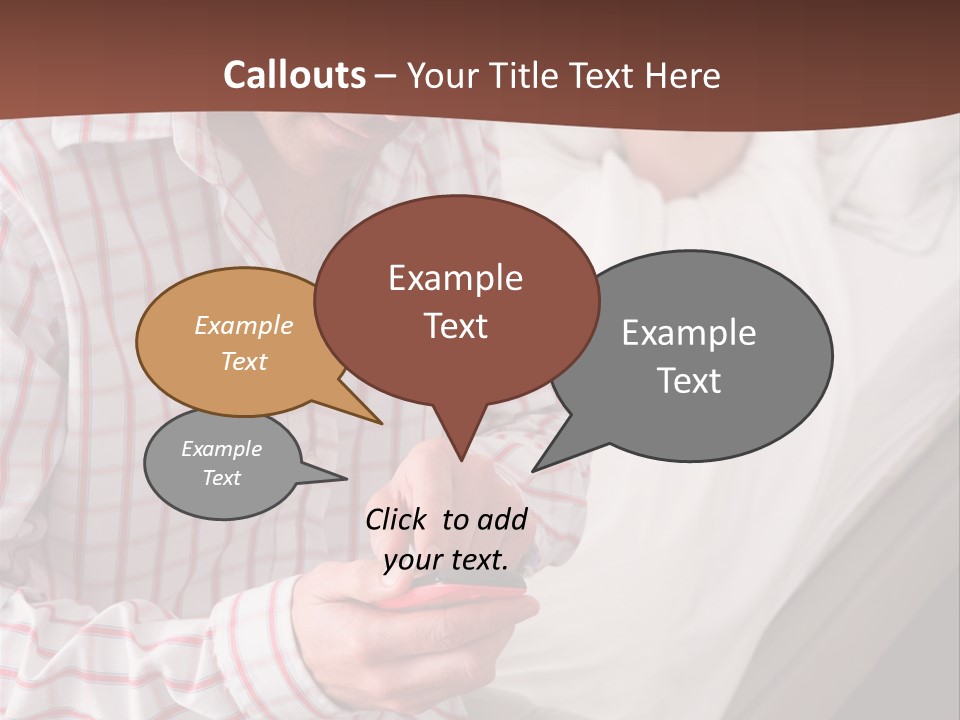 A Man Sitting On A Bed Looking At His Cell Phone PowerPoint Template