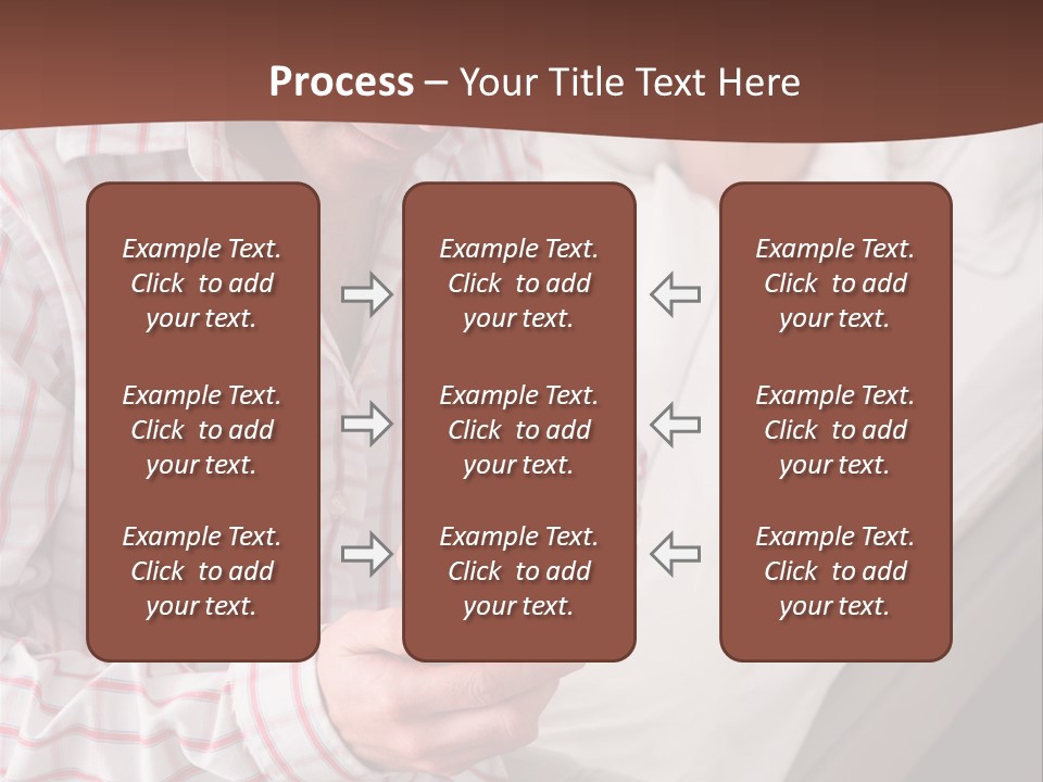 A Man Sitting On A Bed Looking At His Cell Phone PowerPoint Template