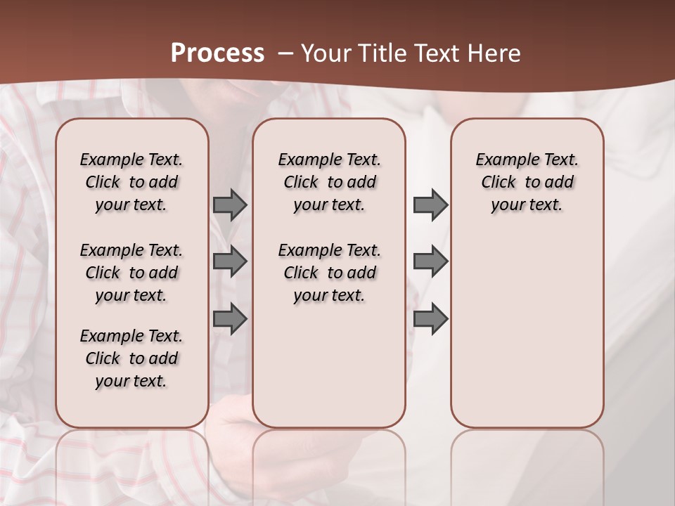 A Man Sitting On A Bed Looking At His Cell Phone PowerPoint Template
