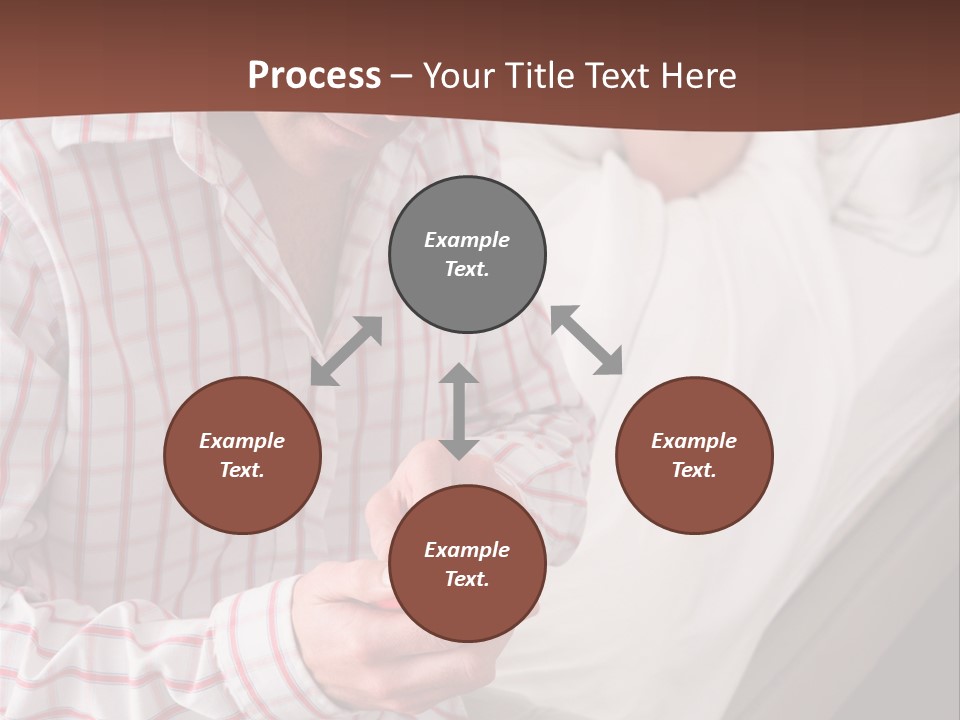 A Man Sitting On A Bed Looking At His Cell Phone PowerPoint Template