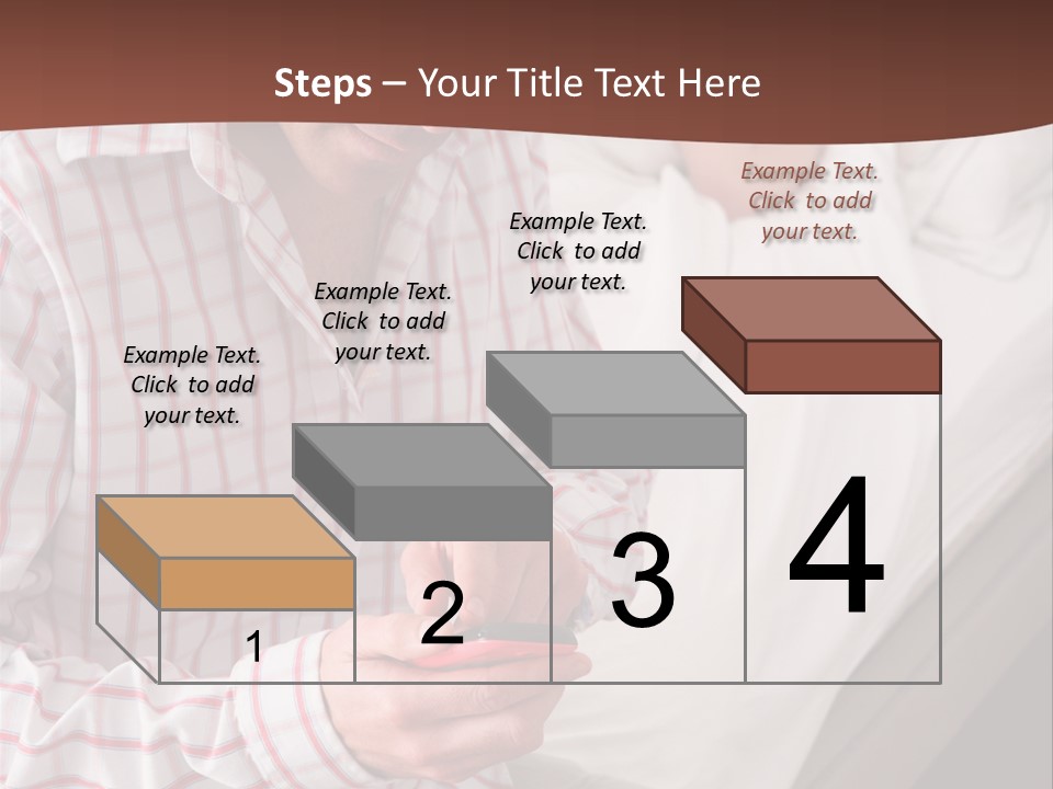 A Man Sitting On A Bed Looking At His Cell Phone PowerPoint Template