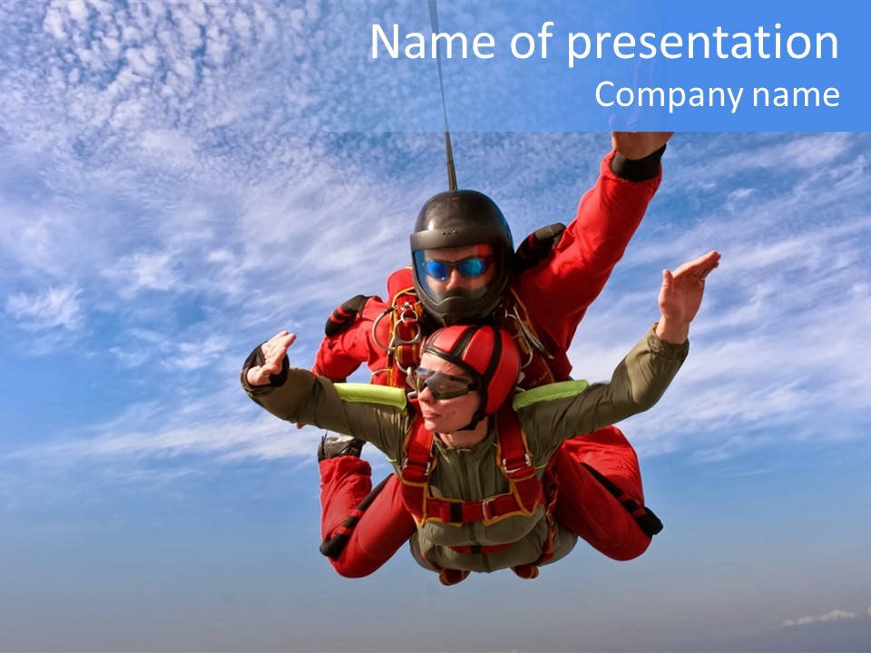 Jumpsuit Skydiving Courage PowerPoint Template