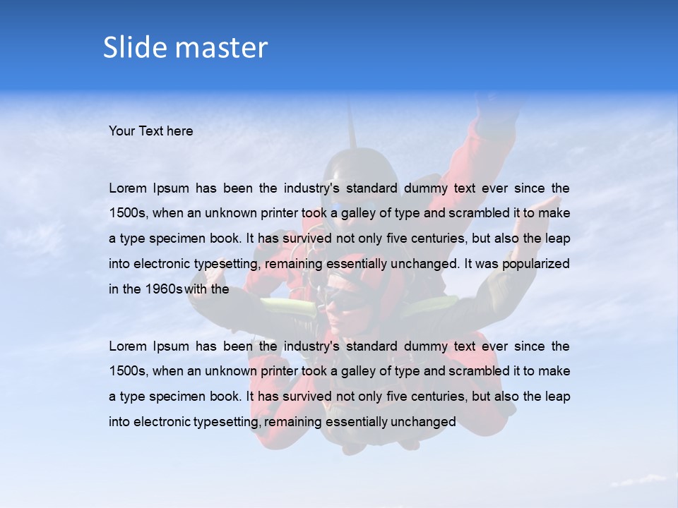 Jumpsuit Skydiving Courage PowerPoint Template