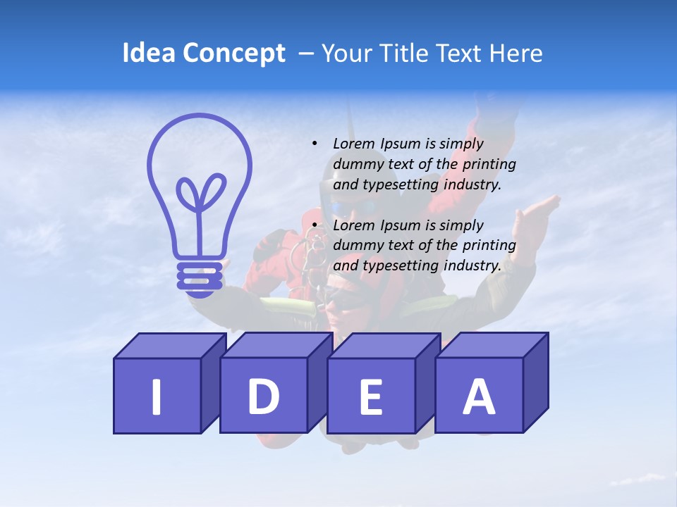 Jumpsuit Skydiving Courage PowerPoint Template