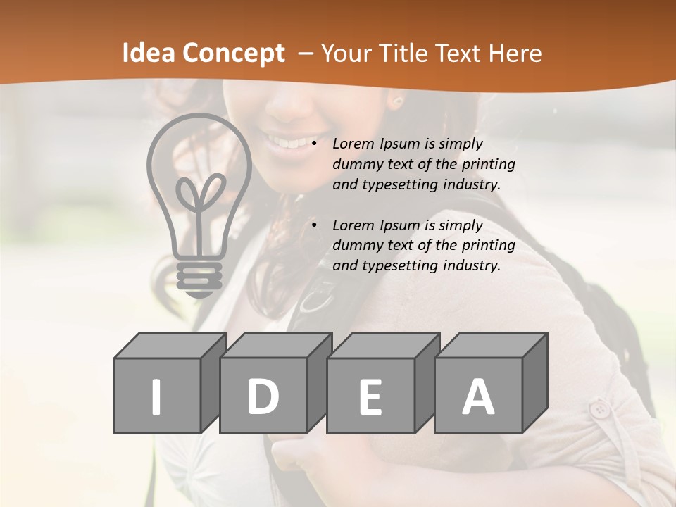 Student Smiles Lady PowerPoint Template