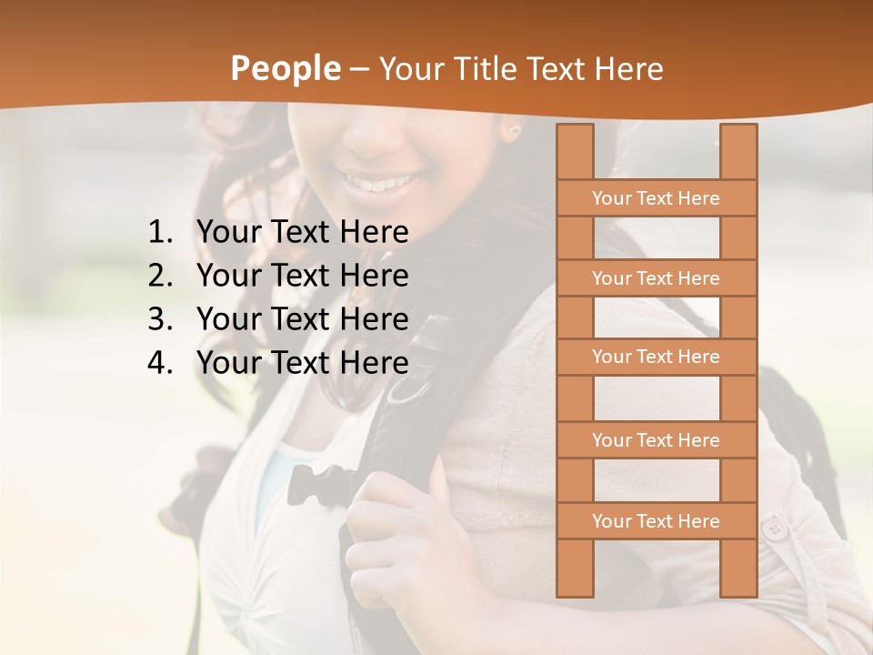 Student Smiles Lady PowerPoint Template