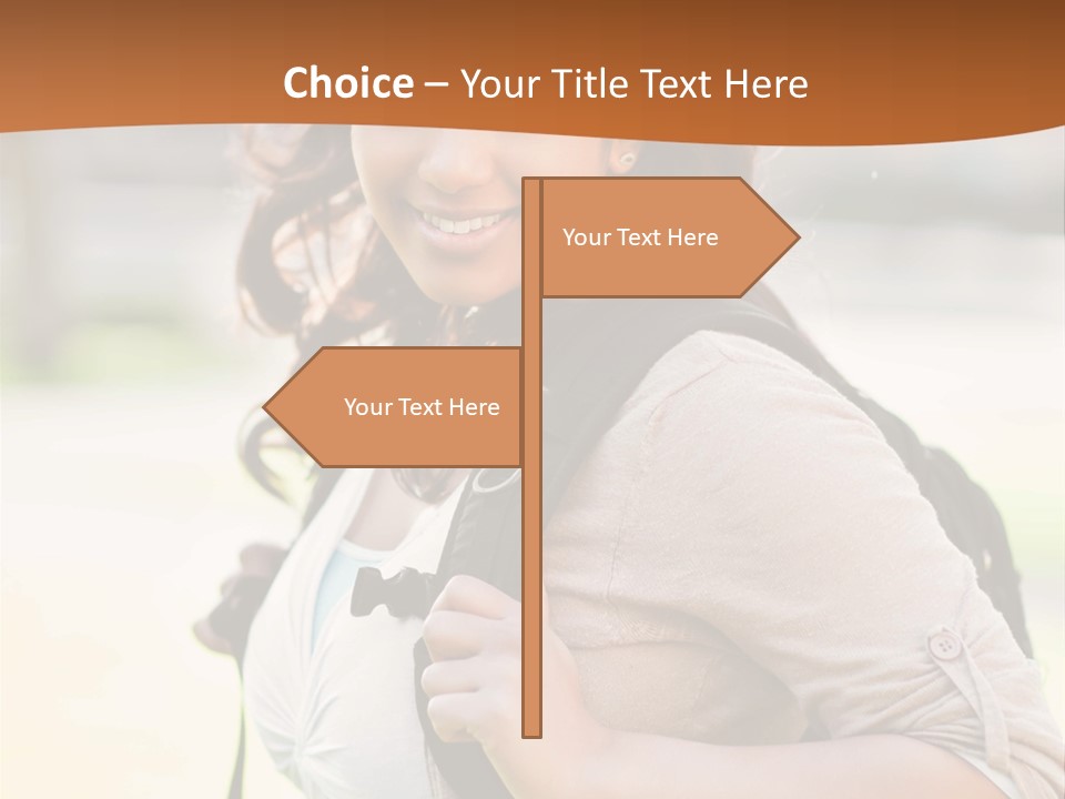 Student Smiles Lady PowerPoint Template