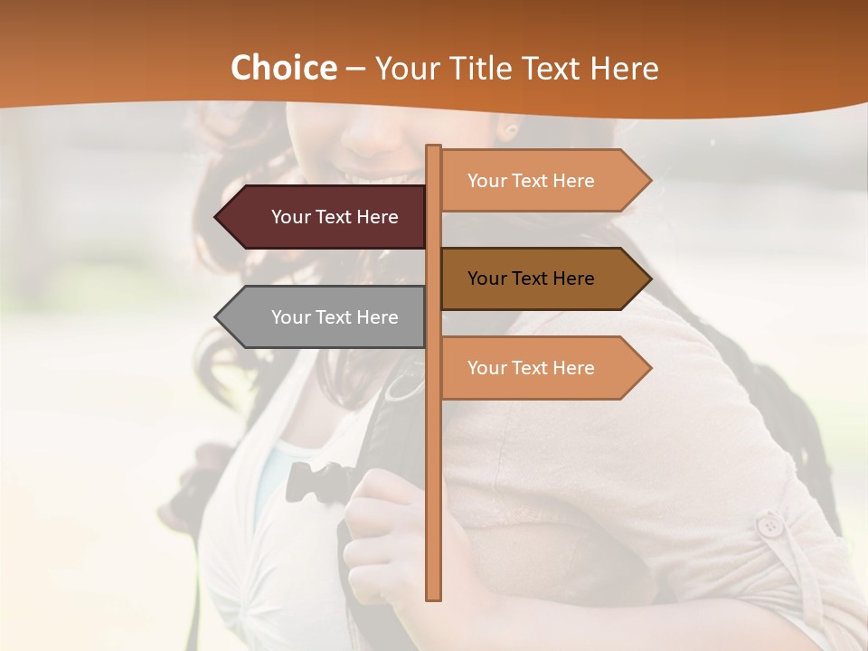 Student Smiles Lady PowerPoint Template