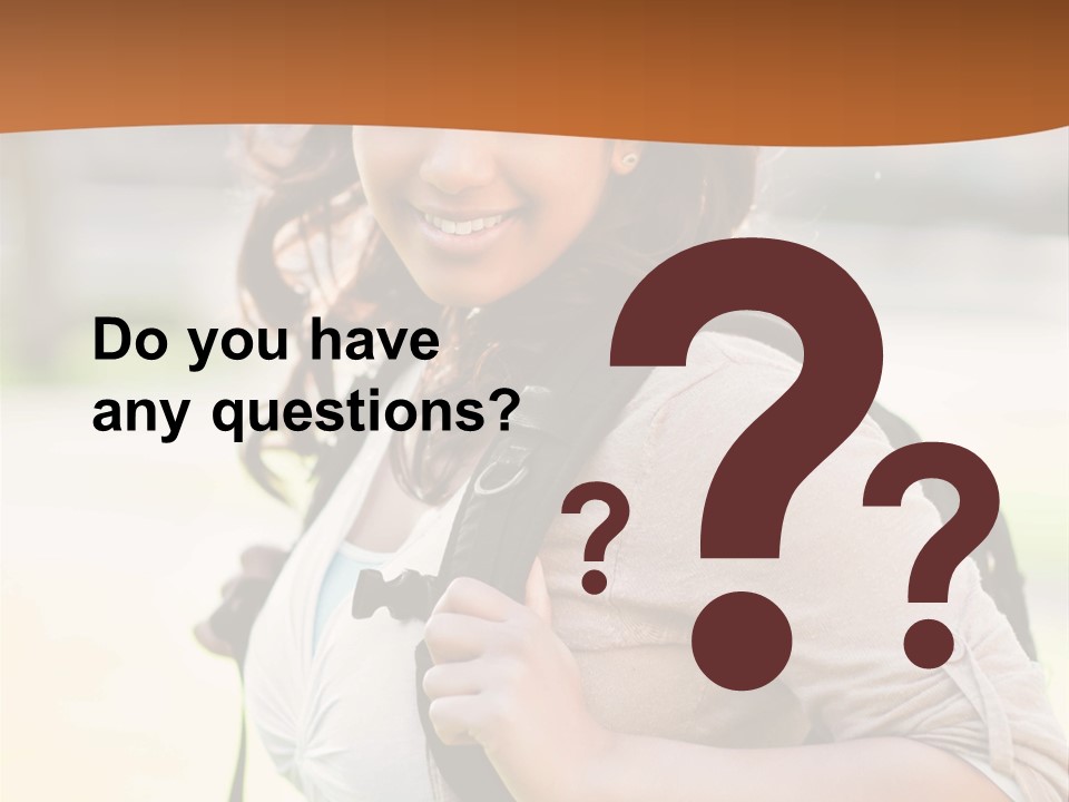 Student Smiles Lady PowerPoint Template