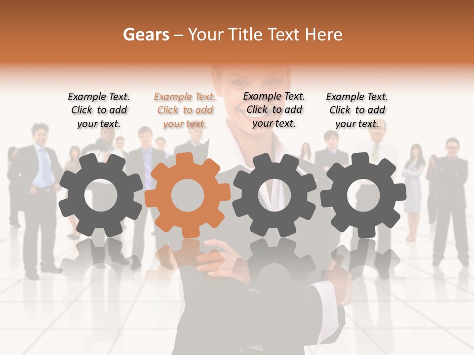 White Together Girl PowerPoint Template