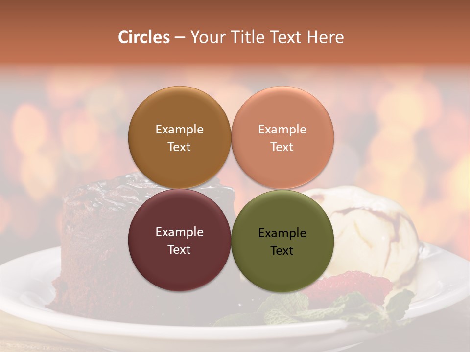A Piece Of Cake And Ice Cream On A Plate PowerPoint Template