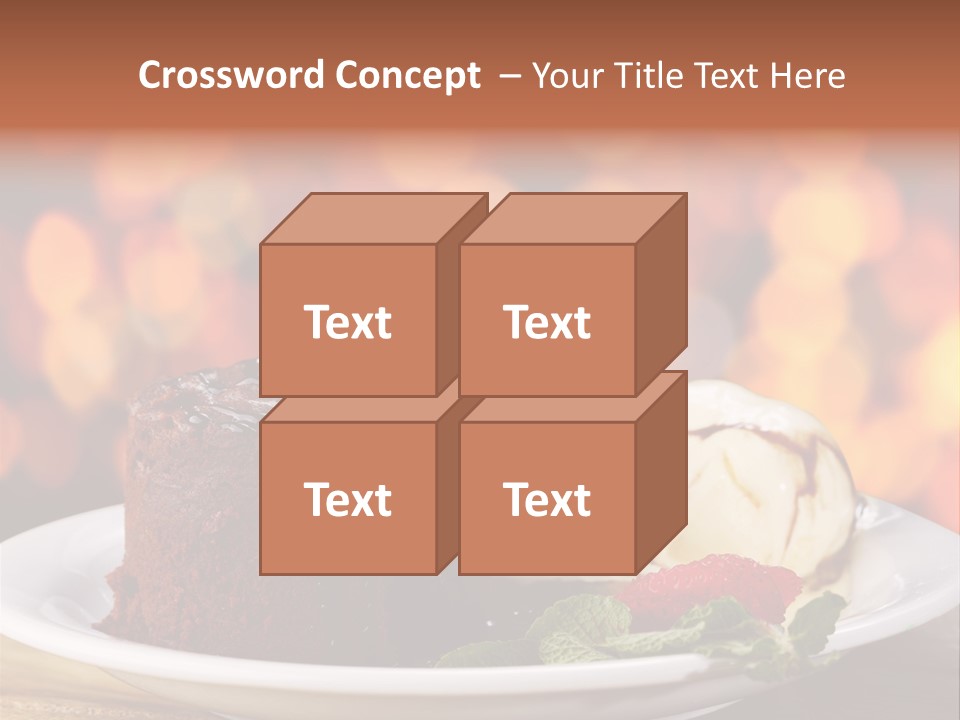 A Piece Of Cake And Ice Cream On A Plate PowerPoint Template