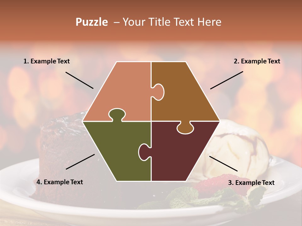 A Piece Of Cake And Ice Cream On A Plate PowerPoint Template