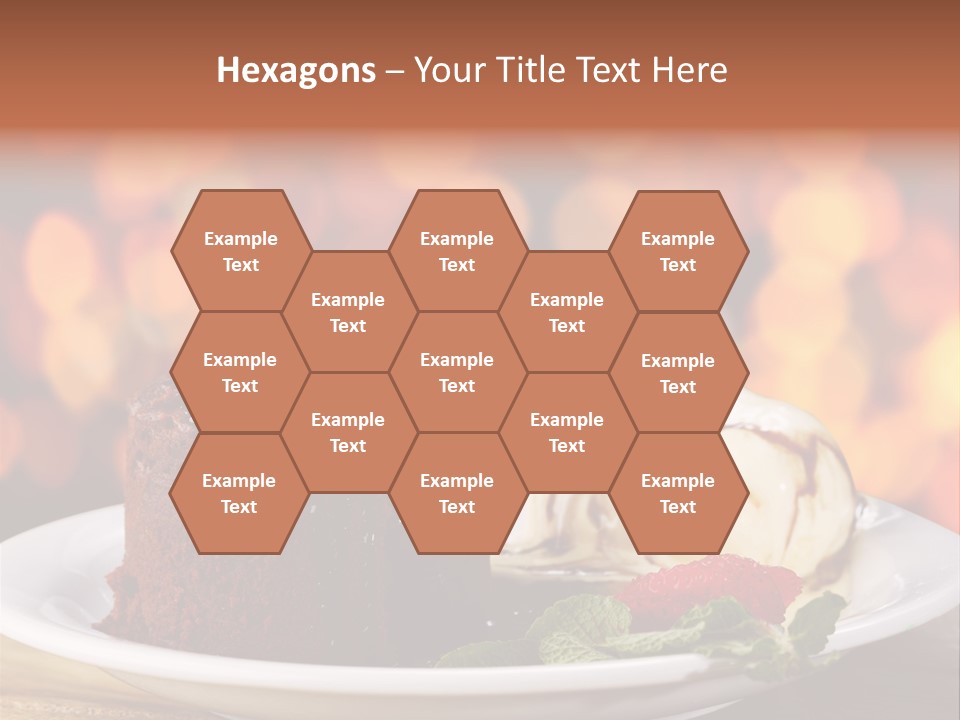 A Piece Of Cake And Ice Cream On A Plate PowerPoint Template