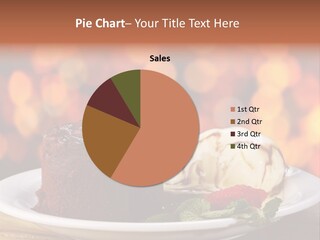 A Piece Of Cake And Ice Cream On A Plate PowerPoint Template