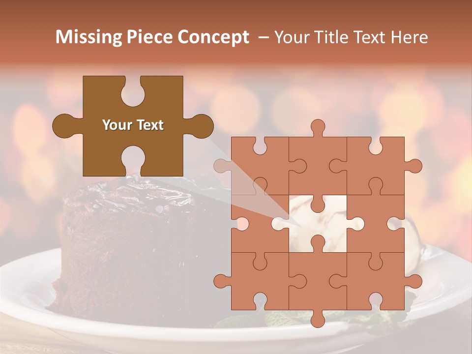 A Piece Of Cake And Ice Cream On A Plate PowerPoint Template