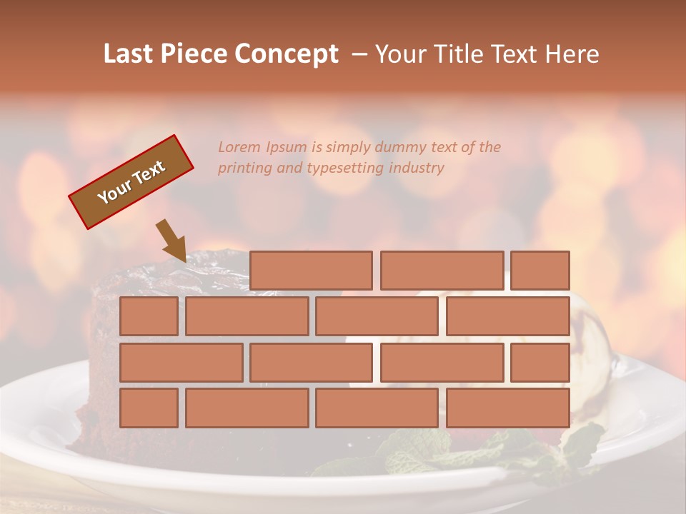 A Piece Of Cake And Ice Cream On A Plate PowerPoint Template