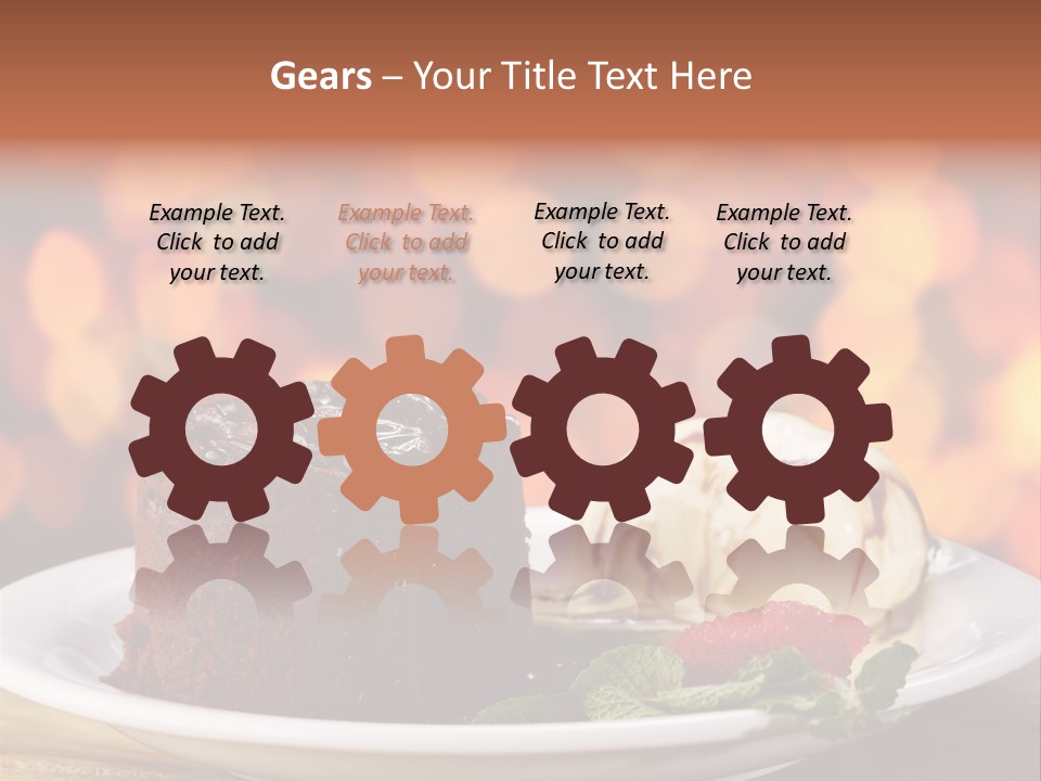 A Piece Of Cake And Ice Cream On A Plate PowerPoint Template