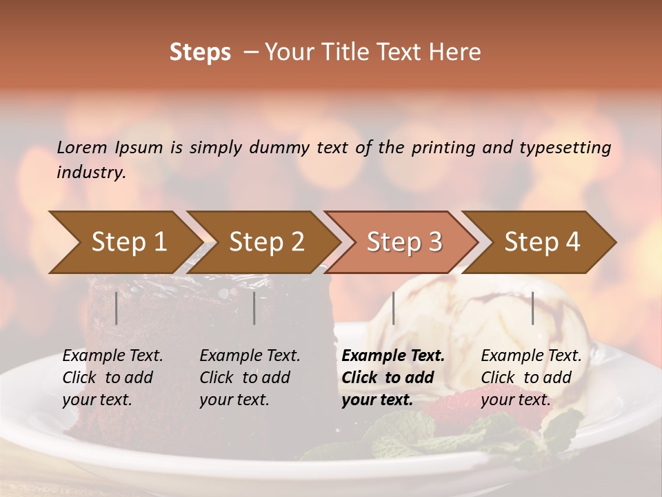 A Piece Of Cake And Ice Cream On A Plate PowerPoint Template