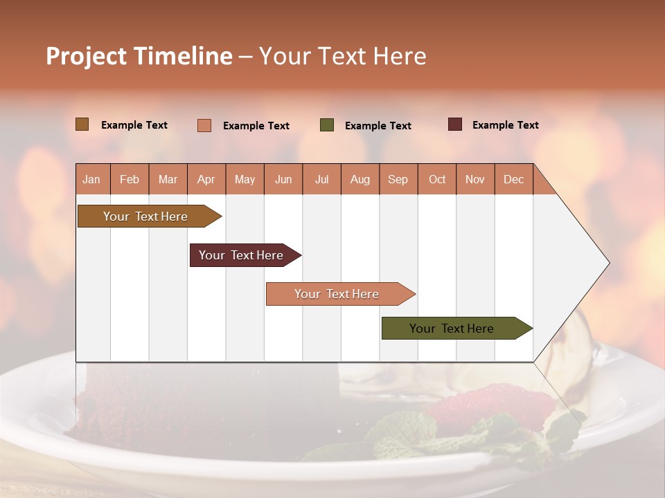 A Piece Of Cake And Ice Cream On A Plate PowerPoint Template
