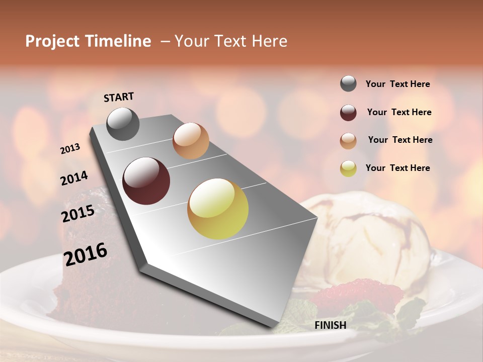 A Piece Of Cake And Ice Cream On A Plate PowerPoint Template