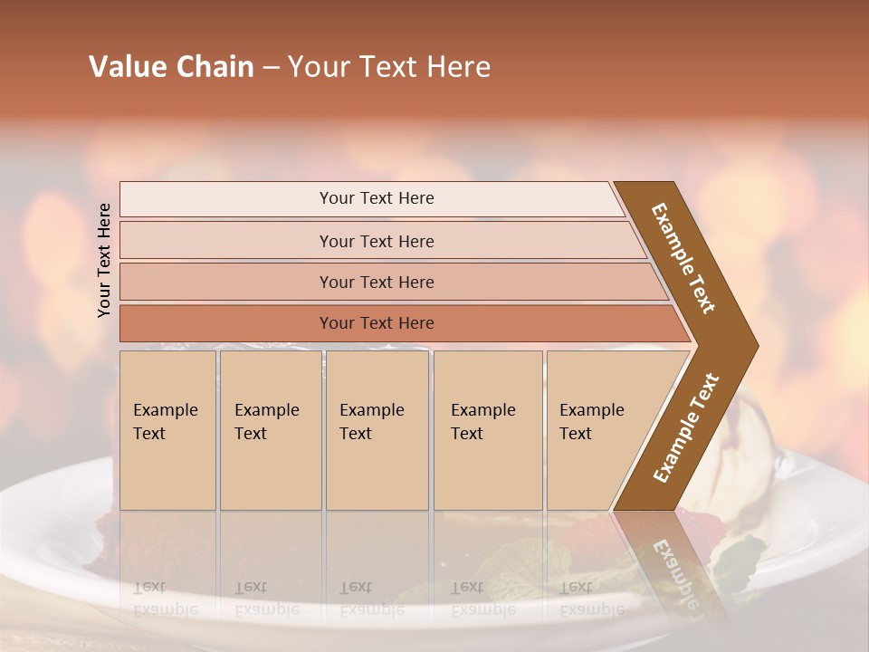 A Piece Of Cake And Ice Cream On A Plate PowerPoint Template