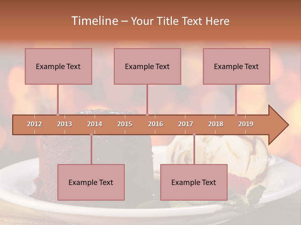 A Piece Of Cake And Ice Cream On A Plate PowerPoint Template