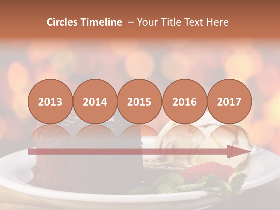 A Piece Of Cake And Ice Cream On A Plate PowerPoint Template