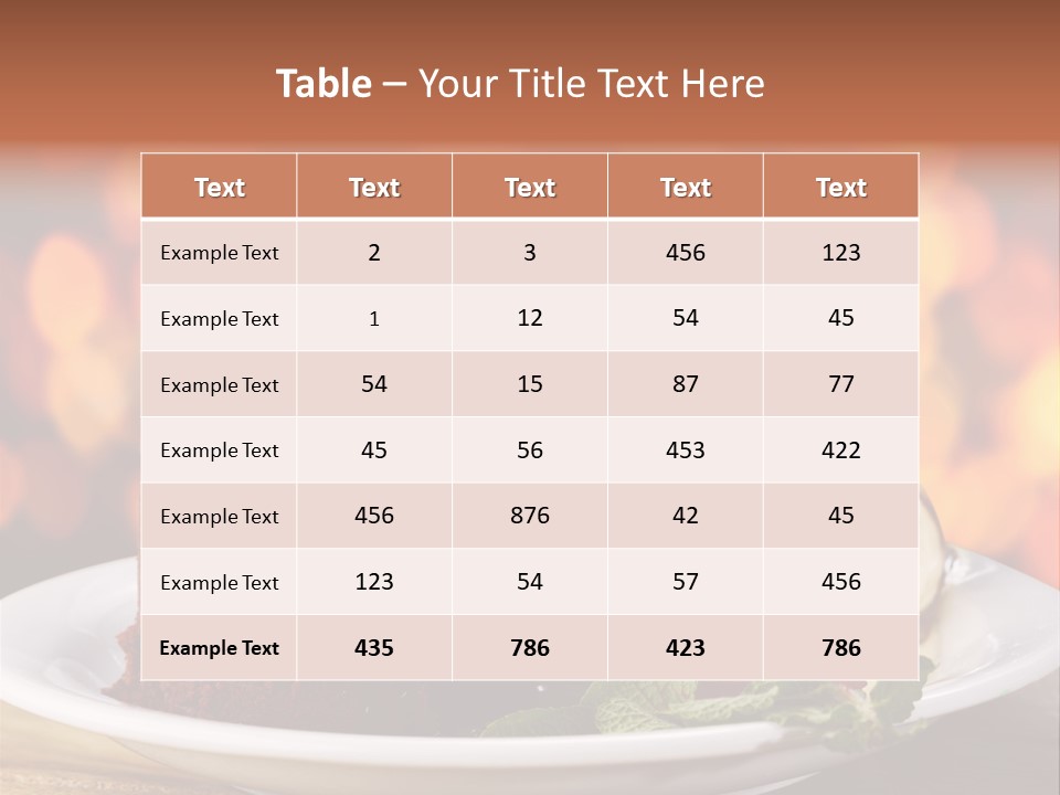 A Piece Of Cake And Ice Cream On A Plate PowerPoint Template