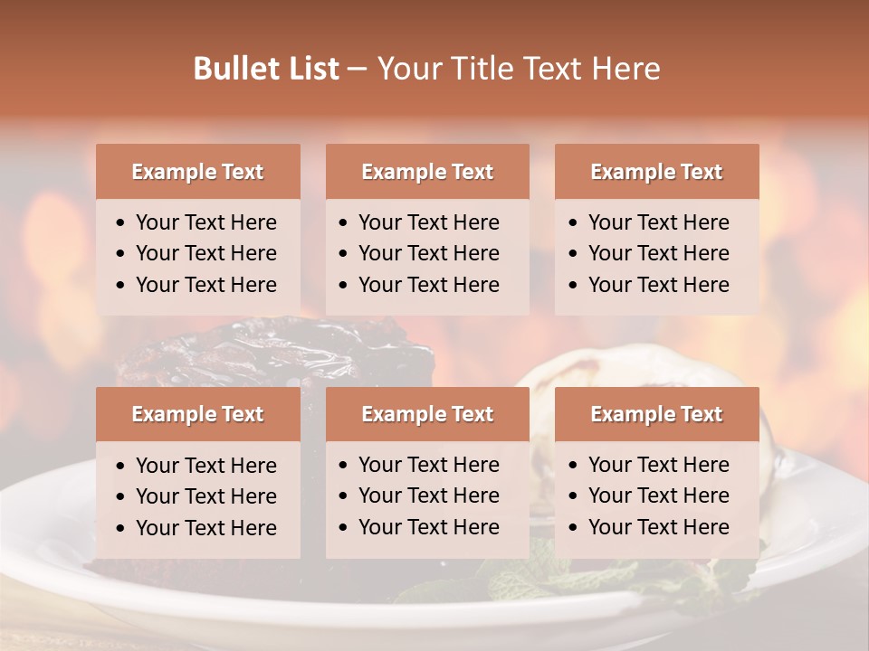 A Piece Of Cake And Ice Cream On A Plate PowerPoint Template