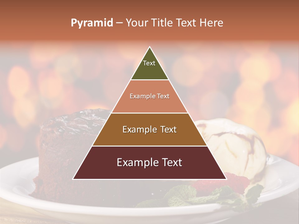 A Piece Of Cake And Ice Cream On A Plate PowerPoint Template