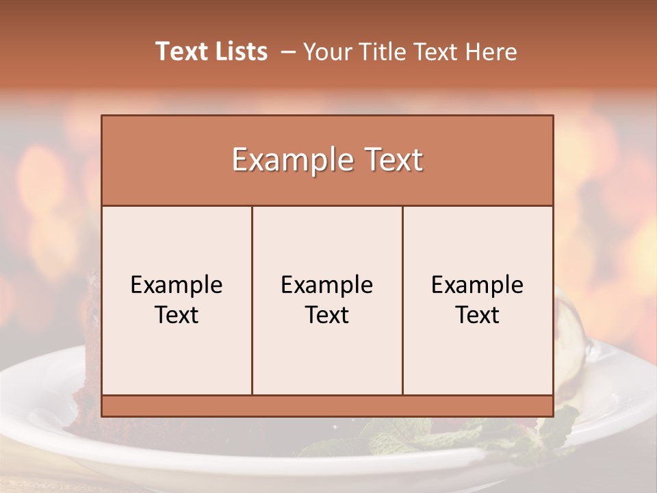 A Piece Of Cake And Ice Cream On A Plate PowerPoint Template