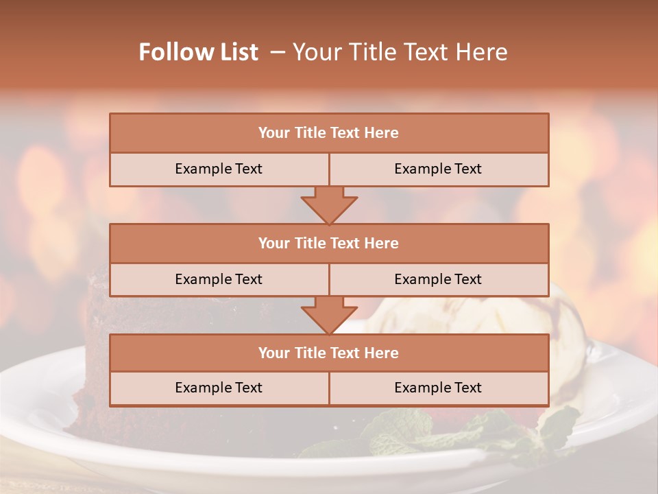 A Piece Of Cake And Ice Cream On A Plate PowerPoint Template