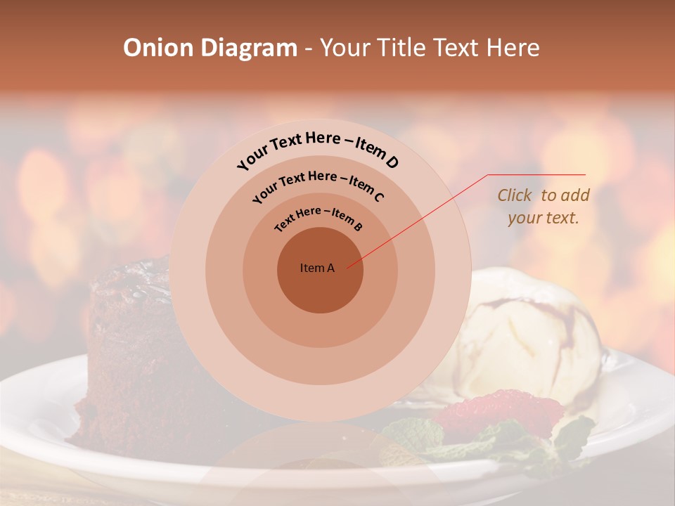 A Piece Of Cake And Ice Cream On A Plate PowerPoint Template