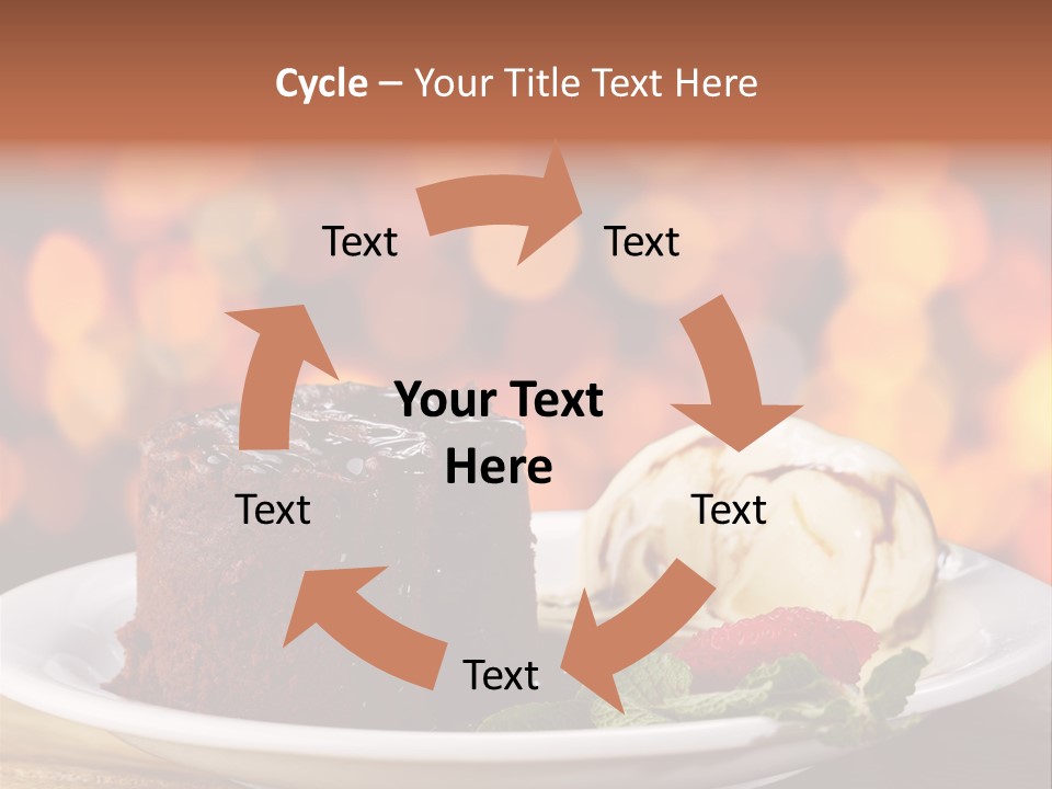A Piece Of Cake And Ice Cream On A Plate PowerPoint Template
